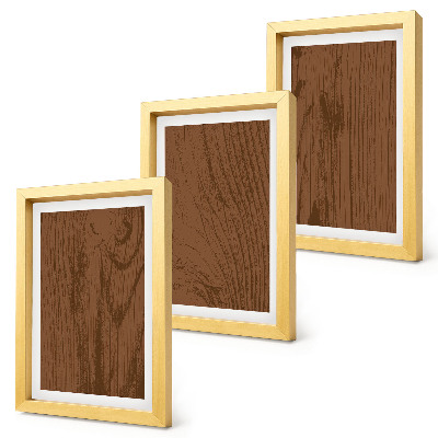 Set 3 slik v okvirju Lesni vzorec teksture lubja drevesa minimalizem