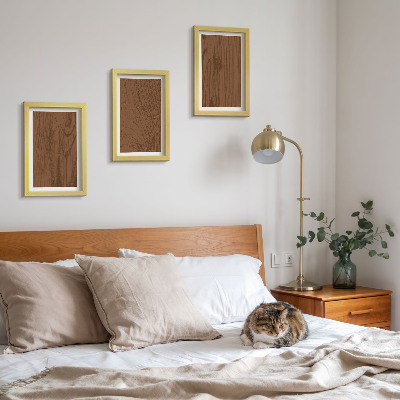 Set 3 slik v okvirju Lesni vzorec teksture lubja drevesa minimalizem