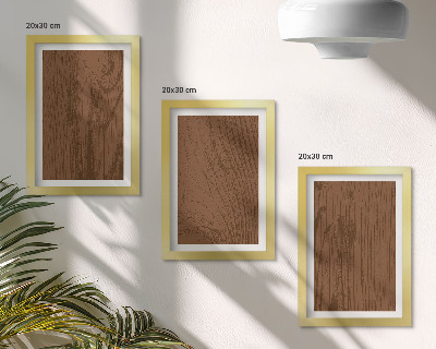 Set 3 slik v okvirju Lesni vzorec teksture lubja drevesa minimalizem