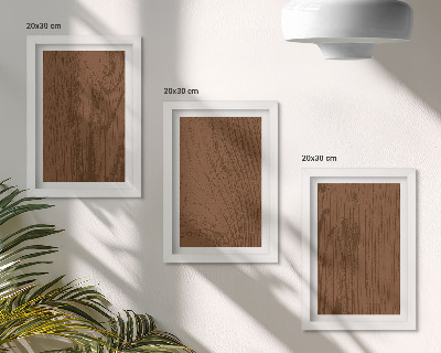 Set 3 slik v okvirju Lesni vzorec teksture lubja drevesa minimalizem