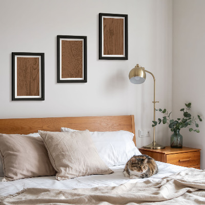 Set 3 slik v okvirju Lesni vzorec teksture lubja drevesa minimalizem