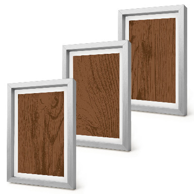 Set 3 slik v okvirju Lesni vzorec teksture lubja drevesa minimalizem