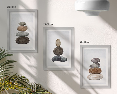 Stenska galerija slik Minimalistična boemska slika kupov kamnov