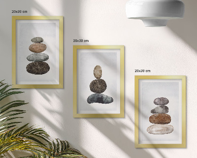 Stenska galerija slik Minimalistična boemska slika kupov kamnov