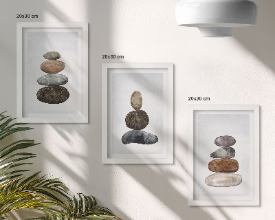 Stenska galerija slik Minimalistična boemska slika kupov kamnov