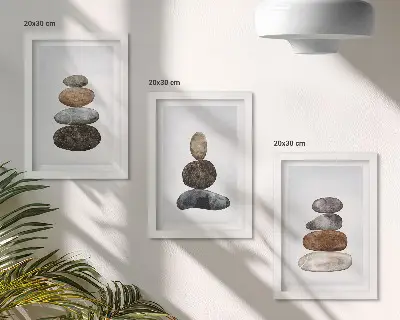 Stenska galerija slik minimalistična boemska slika s kupi kamnov