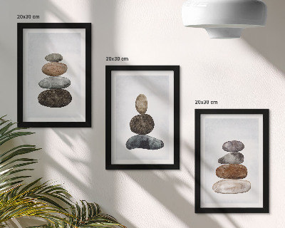 Stenska galerija slik Minimalistična boemska slika kupov kamnov