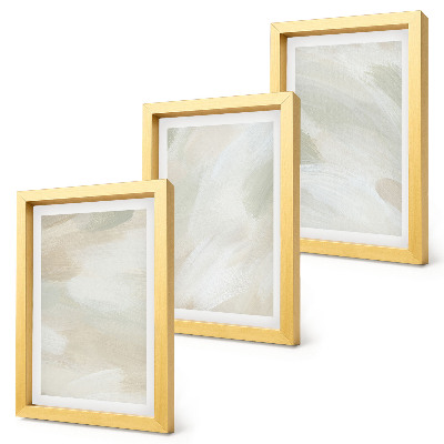 Set 3 slik v okvirju Svetle abstraktne barve na platnu, nežen boemski slog