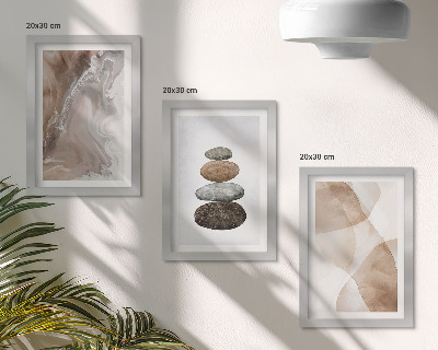 Set 3 slik v okvirju Abstraktne oblike pobarvane strukture v pastelnih barvah