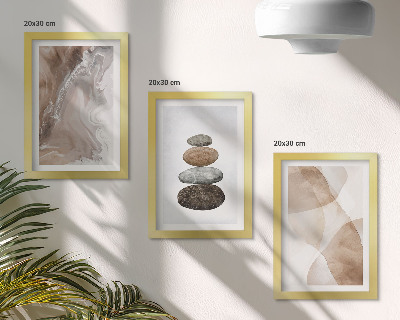 Set 3 slik v okvirju Abstraktne oblike pobarvane strukture v pastelnih barvah