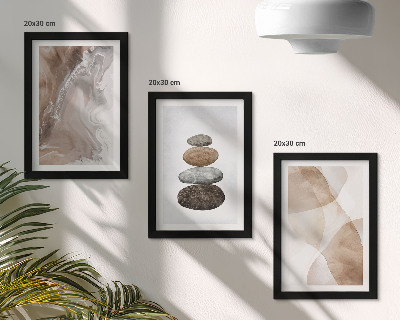 Set 3 slik v okvirju Abstraktne oblike pobarvane strukture v pastelnih barvah