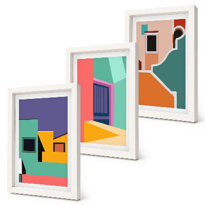 Stenska galerija slik Barvite ilustracije mesta v sodobnem slogu
