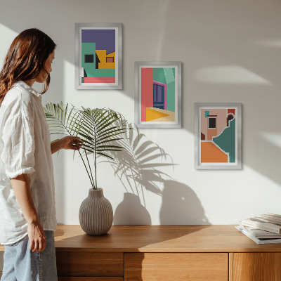 Stenska galerija slik Barvite ilustracije mesta v sodobnem slogu