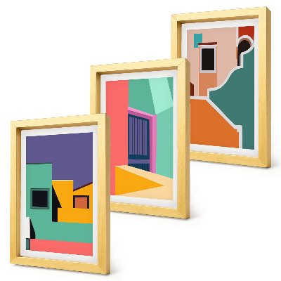 Stenska galerija slik Barvite ilustracije mesta v sodobnem slogu