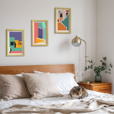 Stenska galerija slik Barvite ilustracije mesta v sodobnem slogu