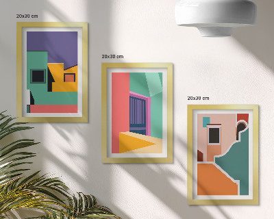 Stenska galerija slik Barvite ilustracije mesta v sodobnem slogu