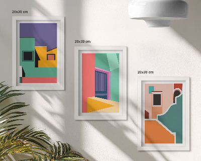 Stenska galerija slik Barvite ilustracije mesta v sodobnem slogu