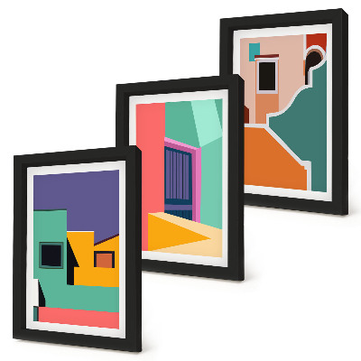 Stenska galerija slik Barvite ilustracije mesta v sodobnem slogu