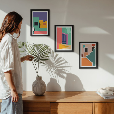 Stenska galerija slik Barvite ilustracije mesta v sodobnem slogu