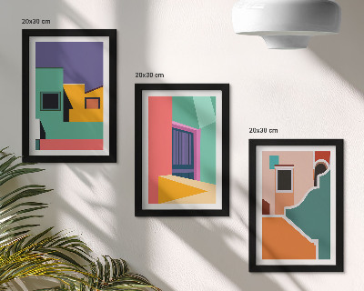 Stenska galerija slik Barvite ilustracije mesta v sodobnem slogu