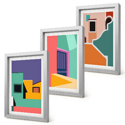 Stenska galerija slik Barvite ilustracije mesta v sodobnem slogu
