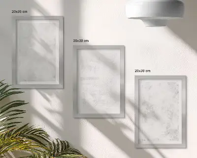 Komplet slik v okvirju bele lise na platnu z minimalističnim ozadjem