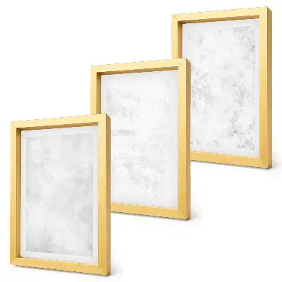 Komplet slik v okvirju bele lise na platnu z minimalističnim ozadjem