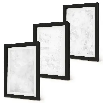 Komplet slik v okvirju bele lise na platnu z minimalističnim ozadjem