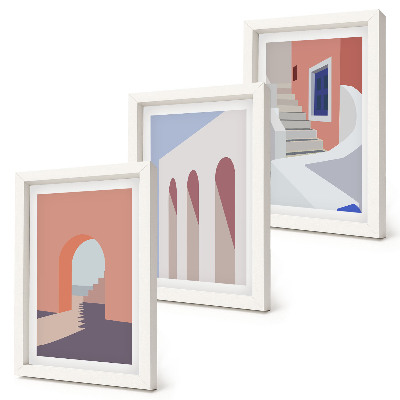 Stenska galerija slik Ilustracije urbane arhitekture v minimalističnem slogu