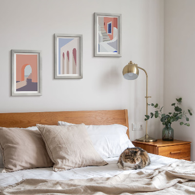Stenska galerija slik Ilustracije urbane arhitekture v minimalističnem slogu
