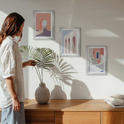 Stenska galerija slik Ilustracije urbane arhitekture v minimalističnem slogu