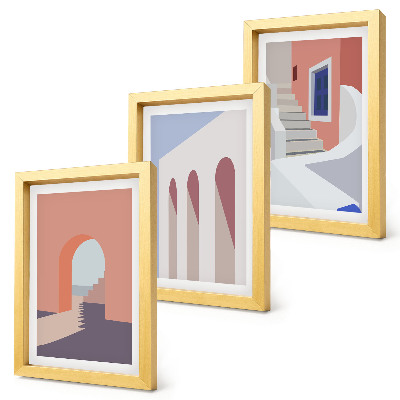 Stenska galerija slik Ilustracije urbane arhitekture v minimalističnem slogu