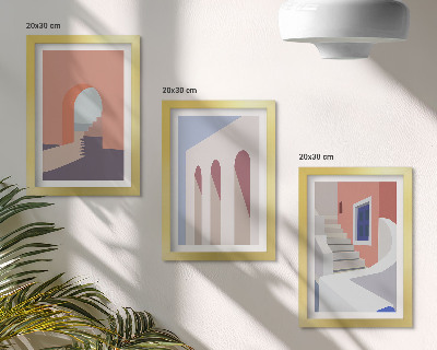Stenska galerija slik Ilustracije urbane arhitekture v minimalističnem slogu