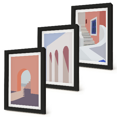 Stenska galerija slik Ilustracije urbane arhitekture v minimalističnem slogu