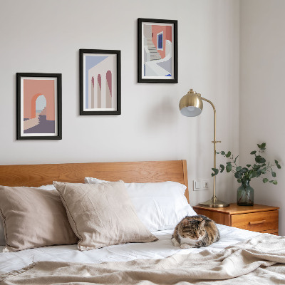Stenska galerija slik Ilustracije urbane arhitekture v minimalističnem slogu