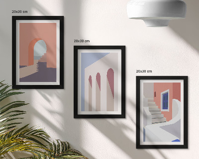 Stenska galerija slik Ilustracije urbane arhitekture v minimalističnem slogu