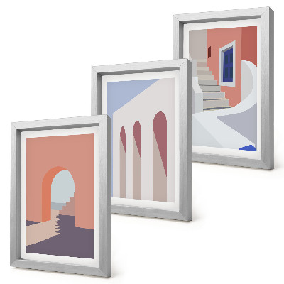 Stenska galerija slik Ilustracije urbane arhitekture v minimalističnem slogu