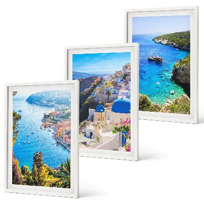 Večdelna slika v okvirju grški razgledi na Santorini Oia