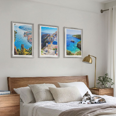 Večdelna slika v okvirju Grški pogledi na Santorini Oia