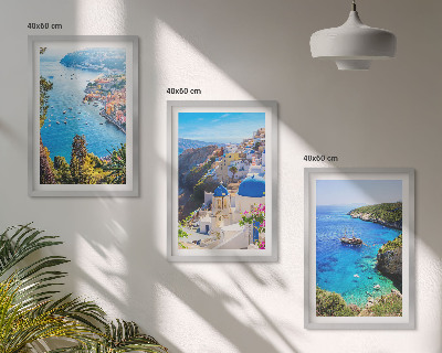 Večdelna slika v okvirju Grški pogledi na Santorini Oia