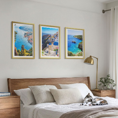 Večdelna slika v okvirju Grški pogledi na Santorini Oia
