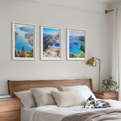 Večdelna slika v okvirju Grški pogledi na Santorini Oia