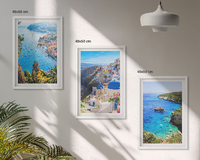 Večdelna slika v okvirju Grški pogledi na Santorini Oia