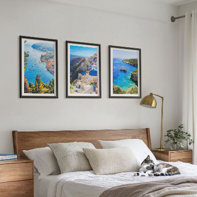 Večdelna slika v okvirju Grški pogledi na Santorini Oia