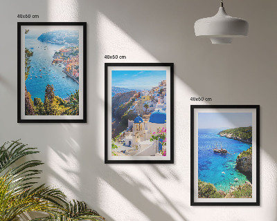Večdelna slika v okvirju Grški pogledi na Santorini Oia