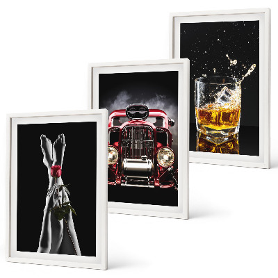 Večdelna slika v okvirju Ženske noge rose car whiskey