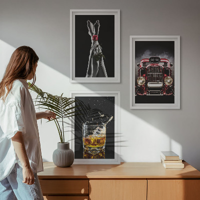 Večdelna slika v okvirju Ženske noge rose car whiskey