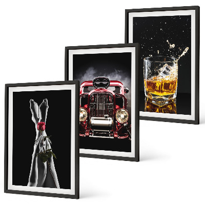 Večdelna slika v okvirju Ženske noge rose car whiskey