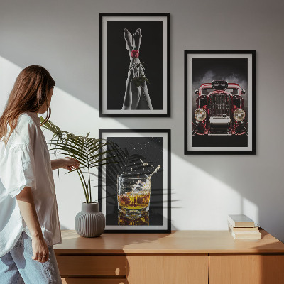 Večdelna slika v okvirju Ženske noge rose car whiskey