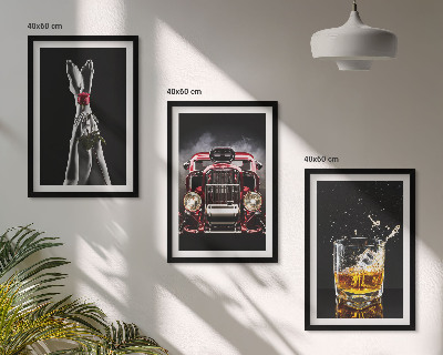 Večdelna slika v okvirju Ženske noge rose car whiskey